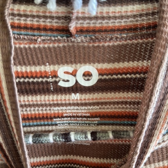 SO mock neck long sleeve rubbed top multicolor size medium - Picture 3 of 7